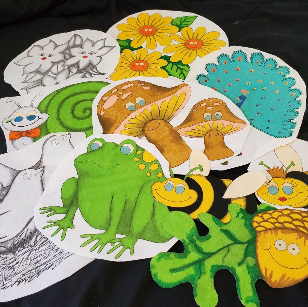 Vintage 70s Super Cute Animal Decal Print Collecti